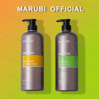 Cặp Gội Xả Marubi Keratin 1000ml siêu mềm mượt hương thơm nước hoa