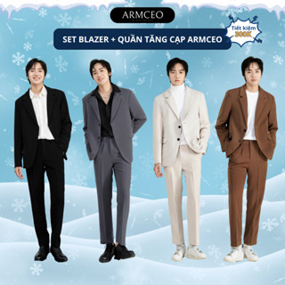 [Combo] Set áo blazer và quần tây tăng cạp cao cấp  ARMCEO tone sur tone Hàn Quốc tiết kiệm -SB01