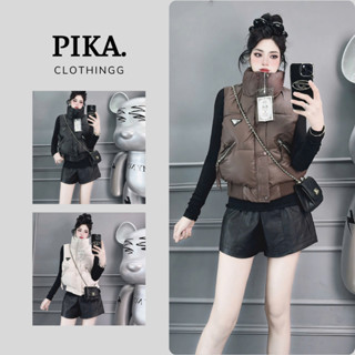 Áo Phao Gile Da Túi Có Khoá Kéo Bo Len Dày Dặn Hàng Quảng Châu Pika.clothingg