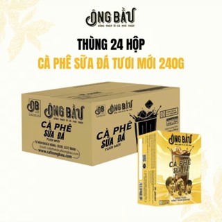 Thùng Cà Phê Sữa Hòa Tan Ông Bầu Tươi Mới - 24 hộp/thùng