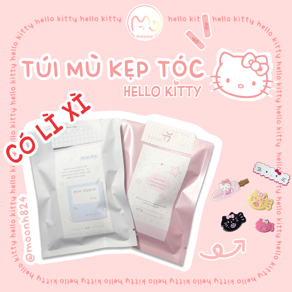 [moonH] Túi Mù BLINDBOX Kẹp Tóc Hello Kitty Lì Xì