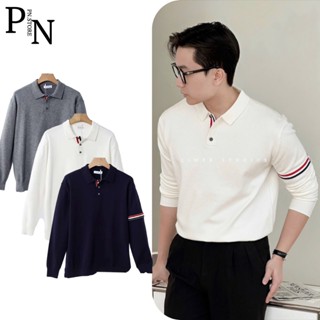  Áo Len POLO Nam Dài Tay Nam Nữ Kẻ Sọc Thom Hàn Quốc Vải Len Lông Cừu Mềm Mại Giữ Nhiệt Tốt PN STORE LEN-POLO 