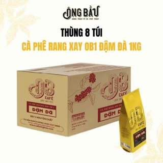 ÔNG BẦU - Thùng 8 Túi Ông Bầu Cà Phê Rang Xay OB1 - Đậm Đà - Túi 1Kg