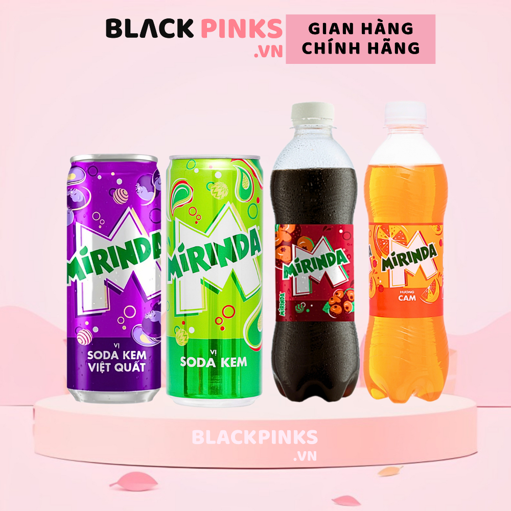 Thùng 12/24 lon & chai nước ngọt Mirinda vị cam/xá xị/soda kem/việt quất lon 320ml & chai 390ml/1.5L