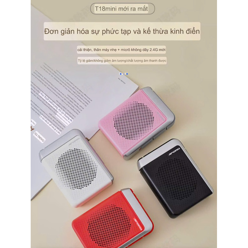 MÁY TRỢ GIẢNG APORO T18 PLUS MINI NEW  2024 âm thanh trong trẻo  mượt mà