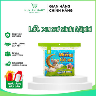  Lót xu sơ sinh Mipbi miếng lót phân su 3 lớp siêu thấm mềm mại cho bé sơ sinh túi 90 miếng 500g 