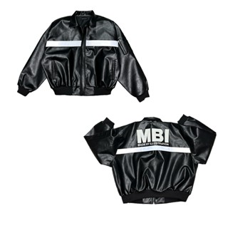  MBI | MBI LEATHER BOMBER JACKET | áo khoác da PU bóng thêu logo da madeby.illustration 