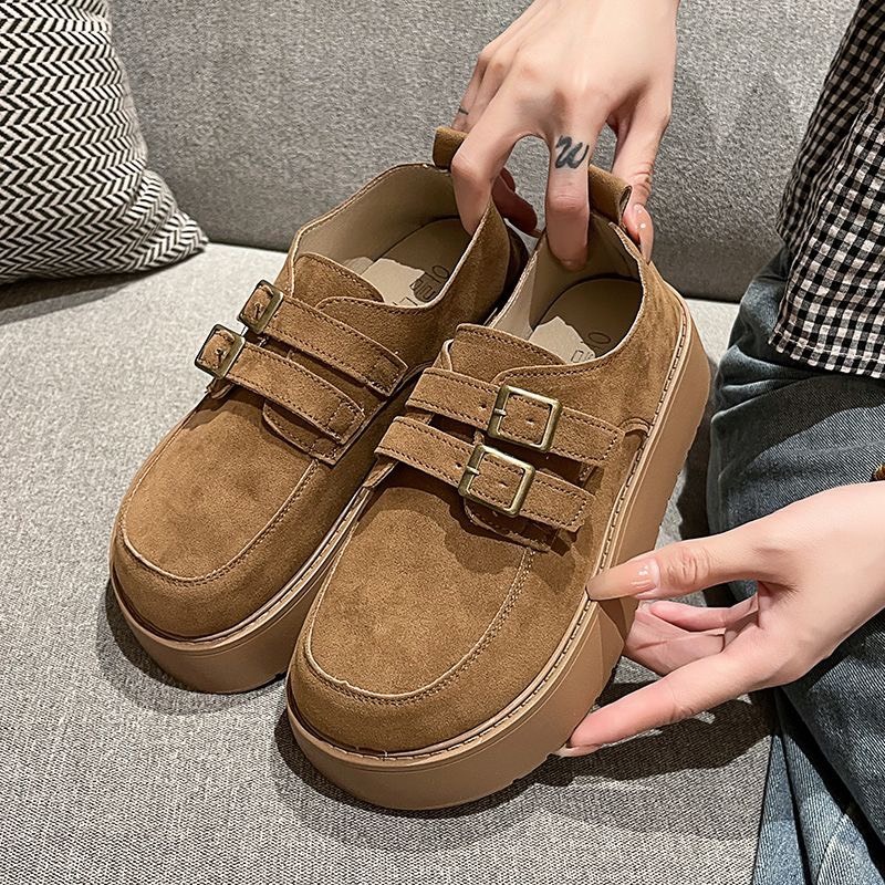 Facesun Retro Maillard trọn gói mùa đông nhung mới giày lười mũi tròn giày cotton trượt hotren 2024