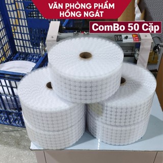  ComBo 50 Cặp Băng Dính Gai Velcro Tròn Khóa Nhám Có Sẵn Keo Dán Loại 2 cm GC01 