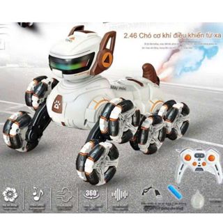  Xe Điều Khiển Chó Robot Dog 8 Bánh Phun Sương Có Drift Xoay 360 Độ Di Chuyển Đa Hướng Có Đèn 