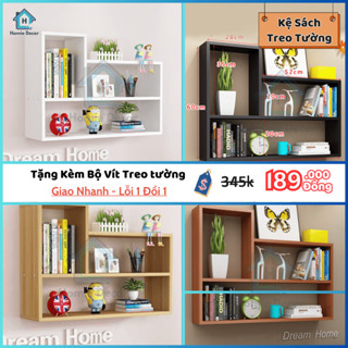 Kệ sách gỗ chữ L, kệ tổ ong trang trí treo tường gỗ MDF gắn tường phủ Melamin chống ẩm - Homie Decor