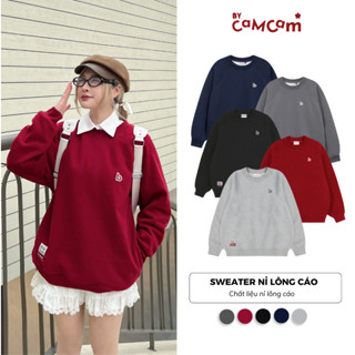Áo Sweater Nỉ Lông Cáo Basic Bycamcam Mềm Mịn Dày Dặn Logo Mini Nam Nữ