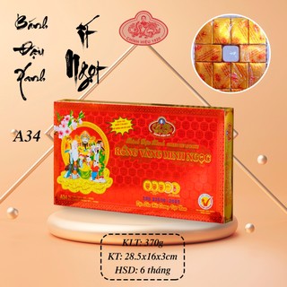  Bánh Đậu Xanh Ít Đường A34 370g Rồng Vàng Minh Ngọc 
