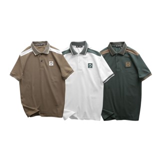 Áo thun polo nam, áo thun nam có cổ vnxk thiết kế phối vai đẹp màu trắng, nâu, xanh rêu RIOOSHOP RSP014