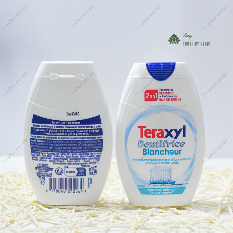 Kem đánh răng Teraxyl trắng răng, thơm miệng tuýp 75ml nội địa Pháp
