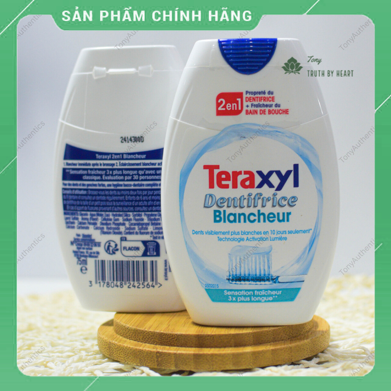 Kem đánh răng Teraxyl trắng răng, thơm miệng tuýp 75ml nội địa Pháp