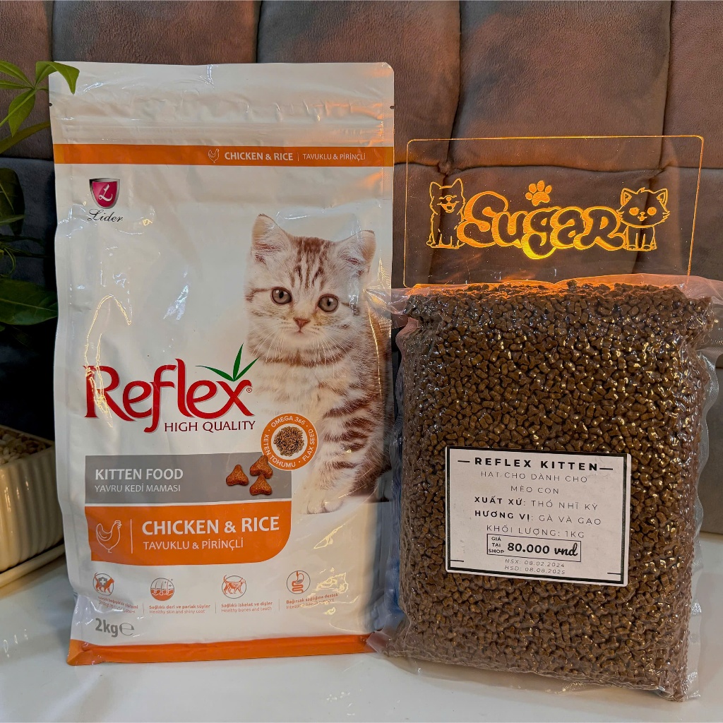 [CHIẾT 1KG] REFLEX cho mèo con vị Gà Gạo Túi chiết 1kg - Hạt chất lượng dinh dưỡng dành cho Mèo con