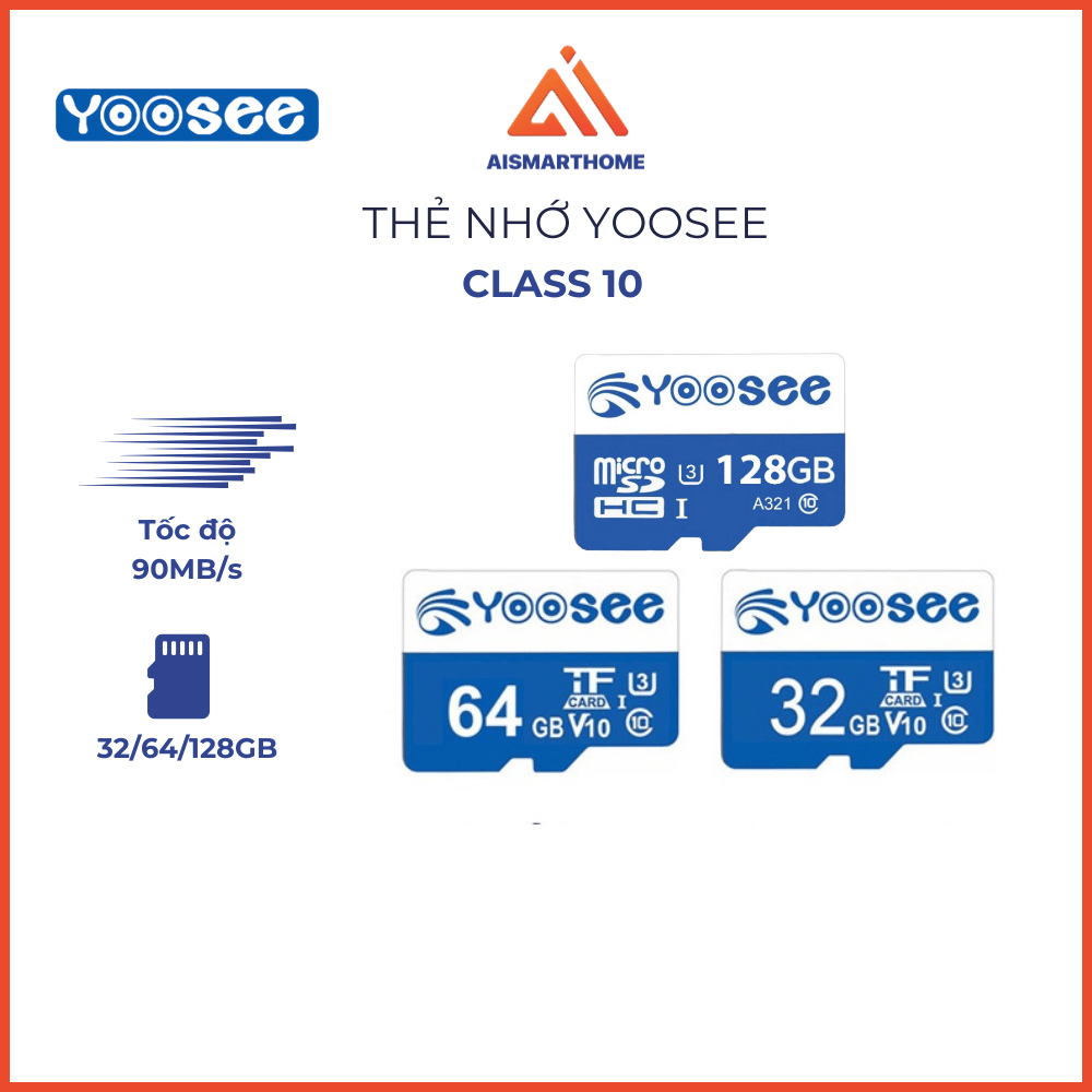 Thẻ Nhớ Yoosee 32/64/128GB Chuyên Camera, Loa Đài, Điện Thoại, Tốc Độ Cao, Class 10