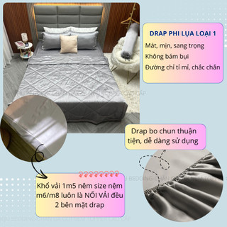 Ga Giường Phi Lụa JejuBedding Mềm Mịn - Drap Lẻ Phi Lụa Cao Cấp [Đổi Trả 15 Ngày]