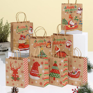 (combo4)Túi giấy đựng quà giáng sinh kích thước 26x21x9cm, túi đựng quà Noel đựng bánh kẹo đựng mũ phẩm.