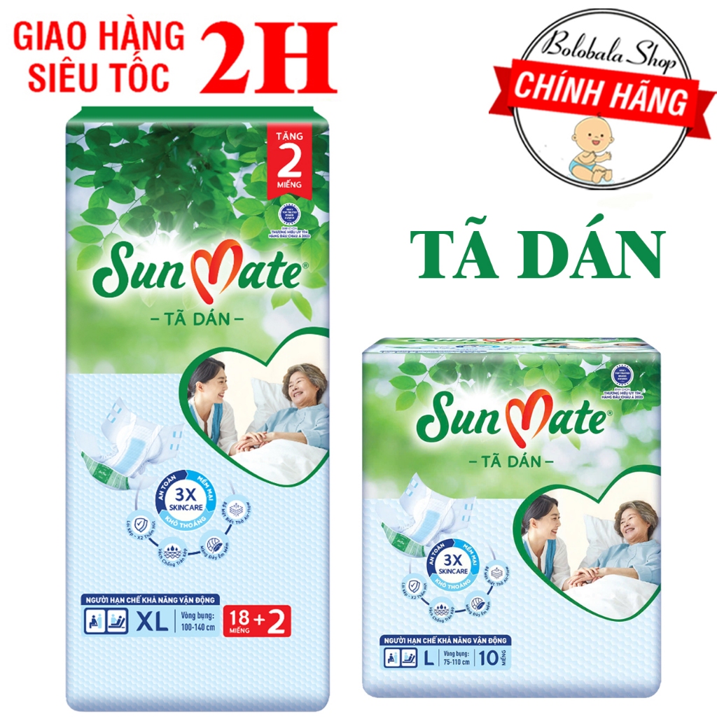 Tã dán người già Sunmate size M10/ M-L10/ XL10 miếng