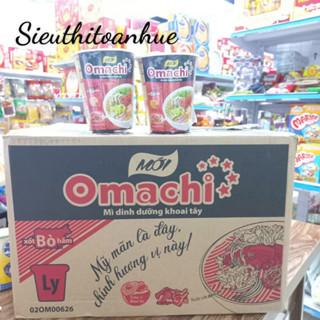 Thùng 24 Mì Ly khoai tây Omachi xốt bò hầm/Sườn hầm 68g