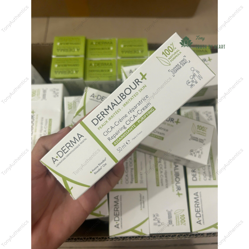 Kem phục hồi Aderma Dermalibour Repairing Cream CiCa 50ml dưỡng ẩm tái tạo da A-Derma