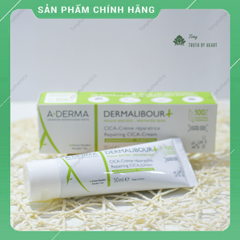 Kem phục hồi Aderma Dermalibour Repairing Cream CiCa 50ml dưỡng ẩm tái tạo da A-Derma