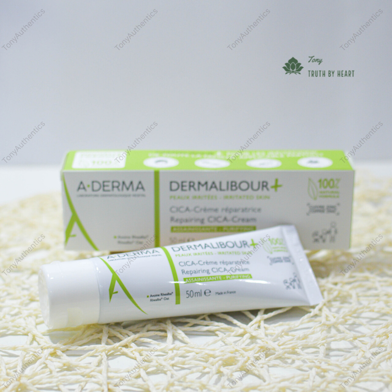 Kem phục hồi Aderma Dermalibour Repairing Cream CiCa 50ml dưỡng ẩm tái tạo da A-Derma