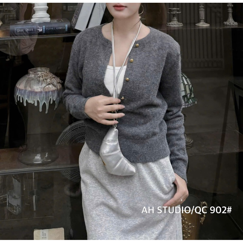 Áo Khoác Cadigan Lông Thỏ Cúc Đồng Hàng QC Loại 1.M902.tag EGG | BigBuy360 - bigbuy360.vn