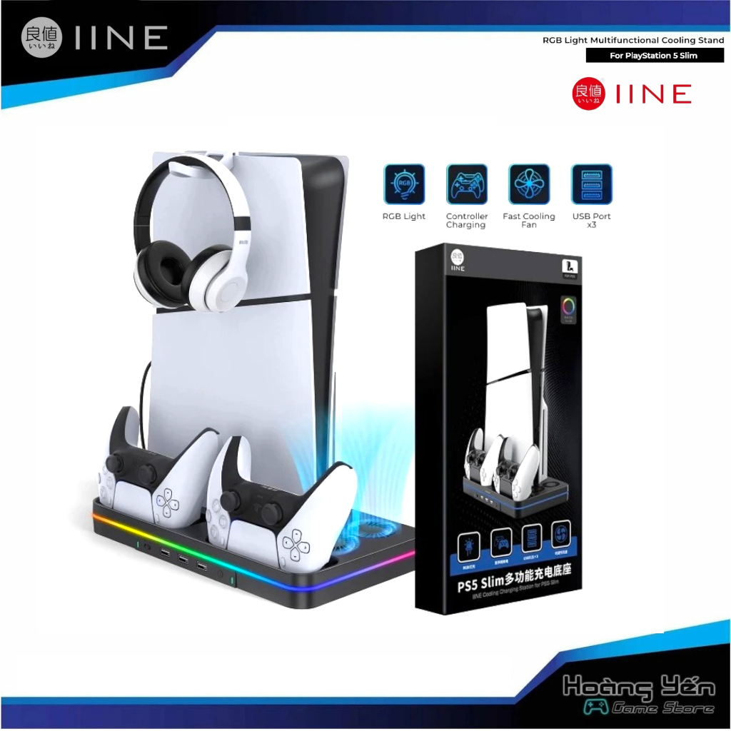 Đế tản nhiệt Ps5 slim và sạc tay Ps5 chính hãng IINE Bảo Hành 12 Tháng