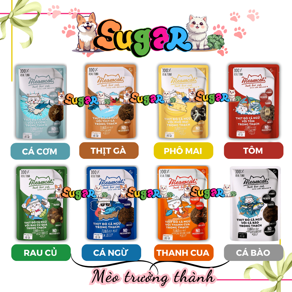 Thức ăn ướt Pate MEOWCAT dành cho Mèo mọi lứa tuổi Thùng 24 gói - Pate Meowcat dinh dưỡng Mix vị