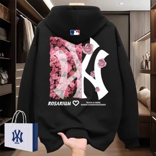 Áo Hoodie ASEITY Lót Lông Cáo Mũ To Hai Lớp Form Rộng - MLB - NY HOA HỒNG