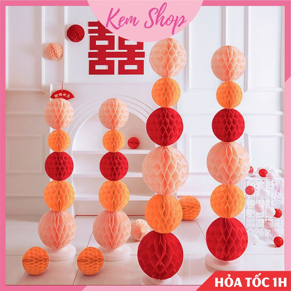 Đèn lồng tổ ong trang trí đám cưới lễ Tết, lễ hội trung thu - Kem Shop K372