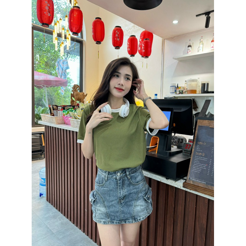 Áo Thun Nữ Babytee Hàng Thiết Kế Bigsize Cho Nữ (S-3XL) Cổ Tròn - Phối Tay ( Mã 1) | BigBuy360 - bigbuy360.vn