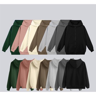 Áo khoác hoodie DWIN nam nữ mũ 2 lớp nỉ bông cotton dày dặn kéo zip unisex basic local brand