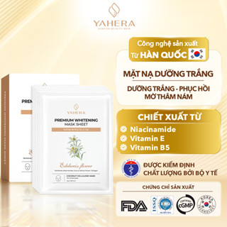 Hộp 10 mặt nạ dưỡng trắng da thạch nước dừa tươi YAHERA Premium Whitening Mask Sheet dưỡng ẩm 25g