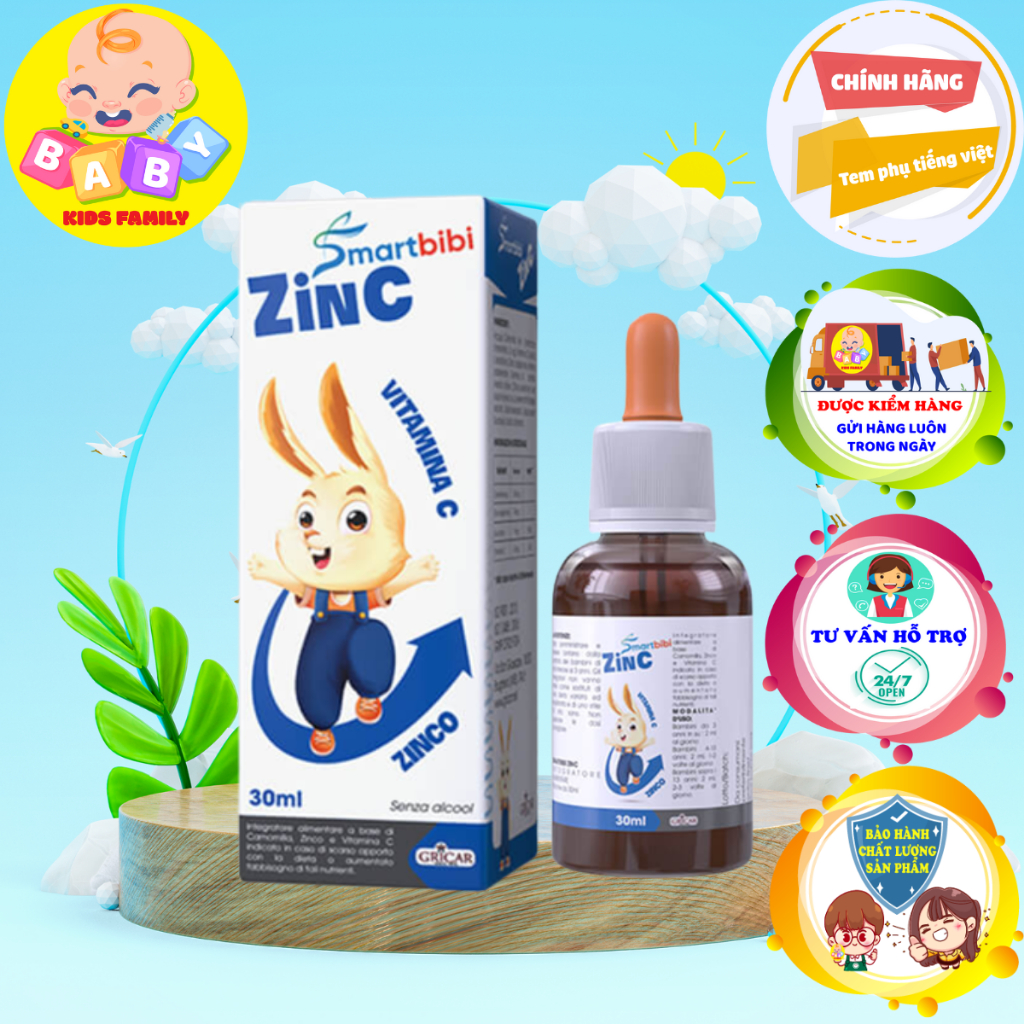 Kẽm chelate hữu cơ Smartbibi ZinC 30ml