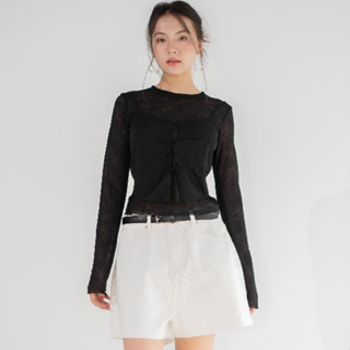 Áo thun tay dài ôm mỏng layer 2 lớp tôn dáng - OVERLAY JERSEY TOP - NOTYET
