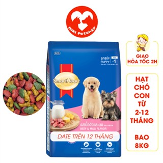 Thức Ăn Cho Chó Con Hạt Smartheart Puppy Vị Bò Và Sữa 8Kg - Miki Petshop