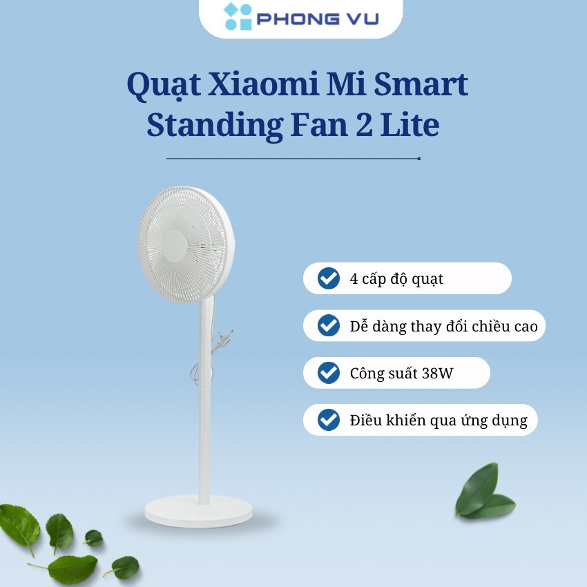  Quạt thông minh Xiaomi Mi Smart Standing Fan 2 Lite  PYV4007GL  - Tiết Kiệm Điện Ồn Thấp Thông minh  Bảo hành 12 tháng 