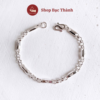  Lắc Nam Bạc Ta thiết Kế mắt Ống Thoi Cá Tính dày dặn  Tặng Kèm Hộp,Có Bảo Hành Làm Sáng  