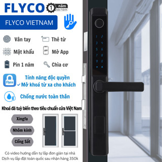 (2025) Flyco Khóa Vân Tay Thông Minh Điện Tử phù hợp Cửa Xingfa, Nhôm Kính, Cổng Sắt, Chống Nước -  BH Khoá 1 năm