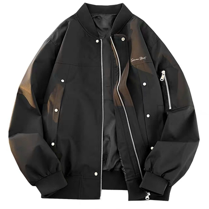 Áo khoác bomber dù nam nữ hai lớp lót dù chống gió 2025