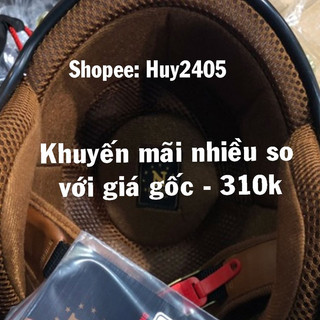 Mũ 3/4 napoli ruby đen nhám