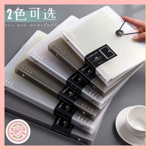 (Hoả tốc HN) Bìa sổ còng A4 A5 B5 8 còng làm sổ văn phòng phẩm trắng đen có 4 tấm tag màu phân trang