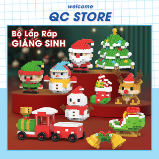  Mô hình Lắp Ráp Noel chủ đề giáng sinh dễ thương Christmas Ông Già Noel Cây Thông Người Tuyết QC Store 