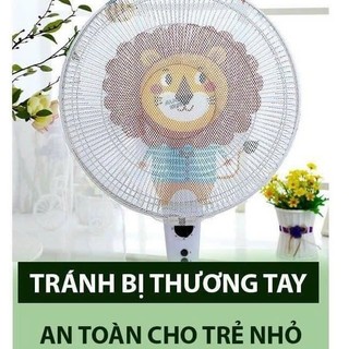 Lưới Vải Bọc Lồng Quạt Máy Có Dây Rút An Toàn Cho Bé Mẫu Hoạt Hình Dễ Thương Không Cản Gió