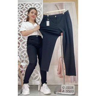 15518. Quần Skinny Nữ Bigsize Cạp Cao LinhStyle- Quần Kaki mềm co giãn Nữ Bigsize Cạp Cao- 15518
