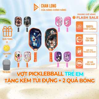 [TRỢ GIÁ] Vợt Pickleball Trẻ Em Họa Tiết Hoạt Hình Đa Dạng Thích Thú Cho Trẻ, Tặng Kèm Bóng + Túi Đựng Vợt | CHANLONG